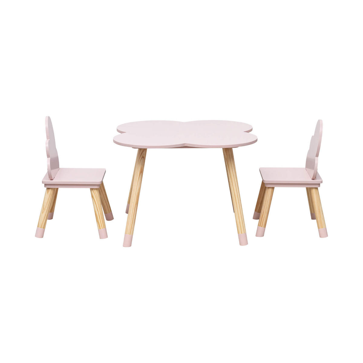 KINDERTISCH, 2 STÜHLE Rosa 60/60/44 cm - Pink, Holzwerkstoff (60/44/60cm) - Mobili Rebecca