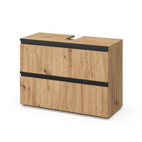 WASCHBECKENUNTERSCHRANK Torren Artisan 80 x 58 cm mit 2 Schubladen - Hellgrau, Holzwerkstoff (80/58/35cm) - Vicco
