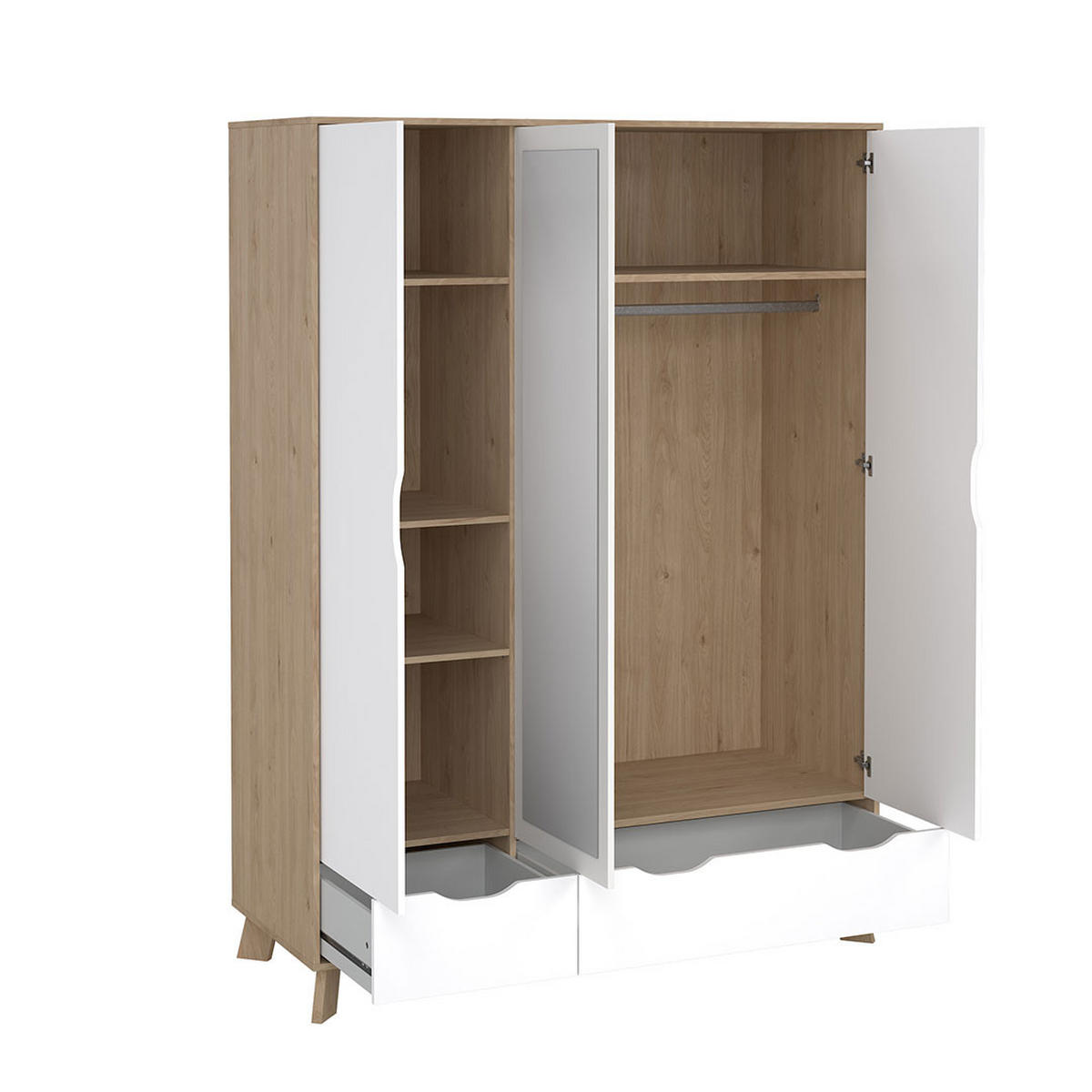 KLEIDERSCHRANK, Ikast, Eiche, Holzwerkstoff, 1498 x 59 x 201 cm - Eichefarben, Holzwerkstoff (1498/201/59cm) - ebuy24