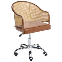 SCHREIBTISCHSTUHL Kunstleder Braun Redding - Braun, Kunststoff (50/77/50cm) - Beliani