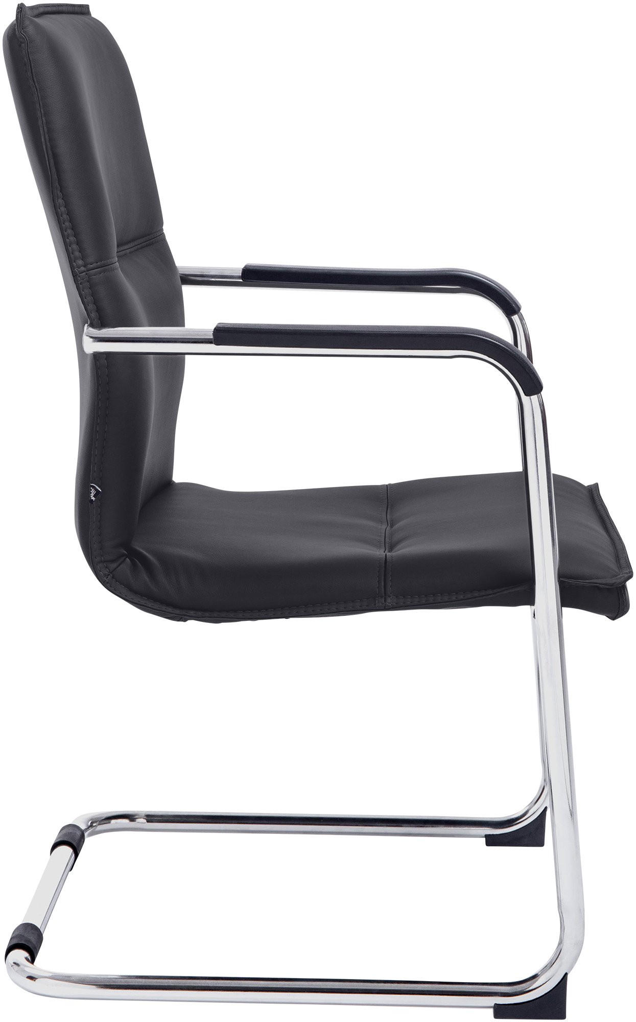 BESUCHERSTUHL SEATTLE 92x56x60 cm Schwarz Kunstleder - Schwarz, Leder/Metall (56/92/60cm) - DELUKE