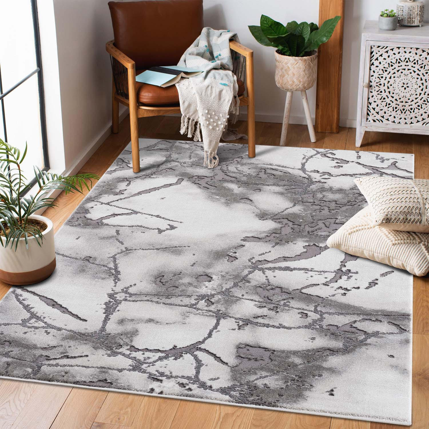 KURZFLOR-TEPPICH Chic 501 Grau 140x200 cm - Grau, Textil (140/200cm) - carpet city
