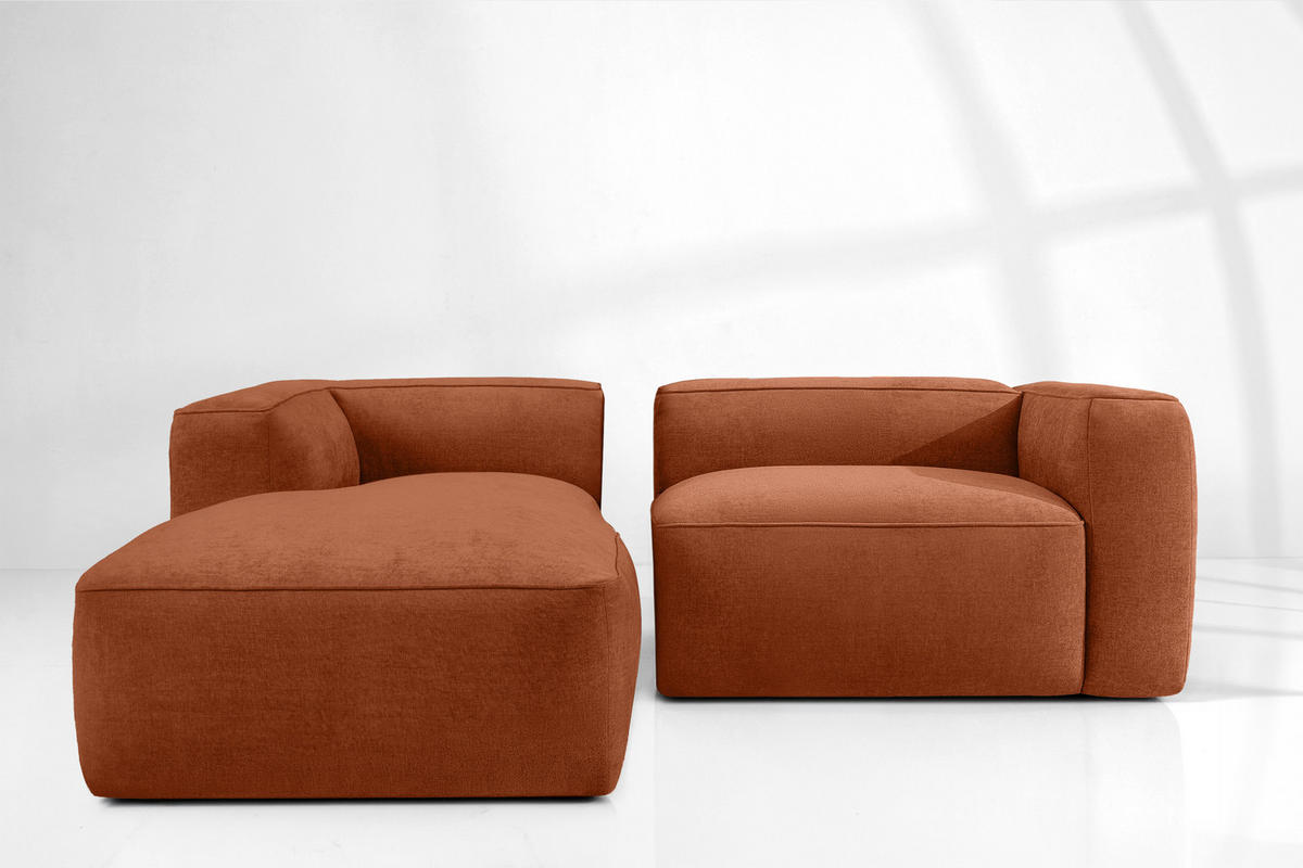 ECKSOFA LINKS FUBBO, Rot - Rot, Holz/Holzwerkstoff (225/176cm) - KONSIMO®