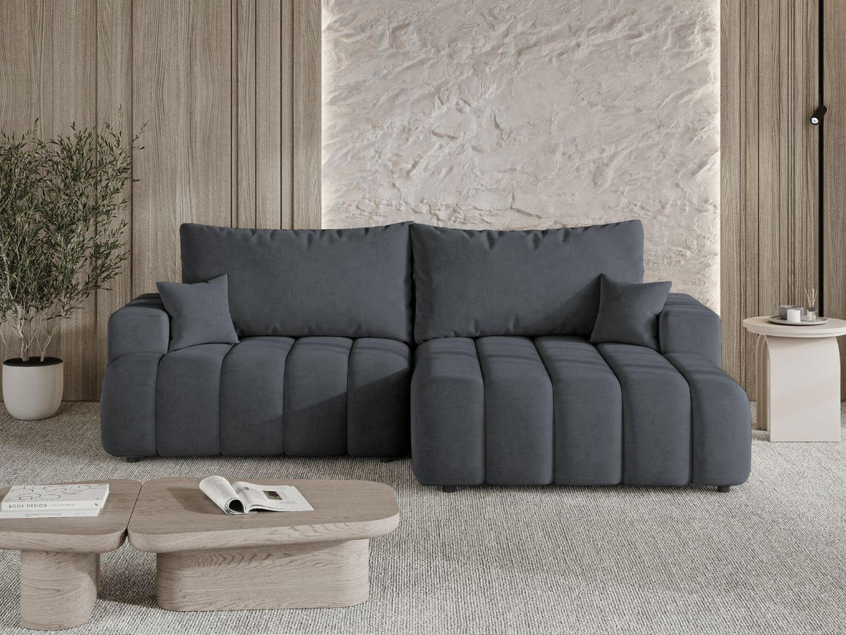 ECKSOFA Caleo Dunkelgrau Rechts - Dunkelgrau, Holz/Textil (270/170cm) - Graingold