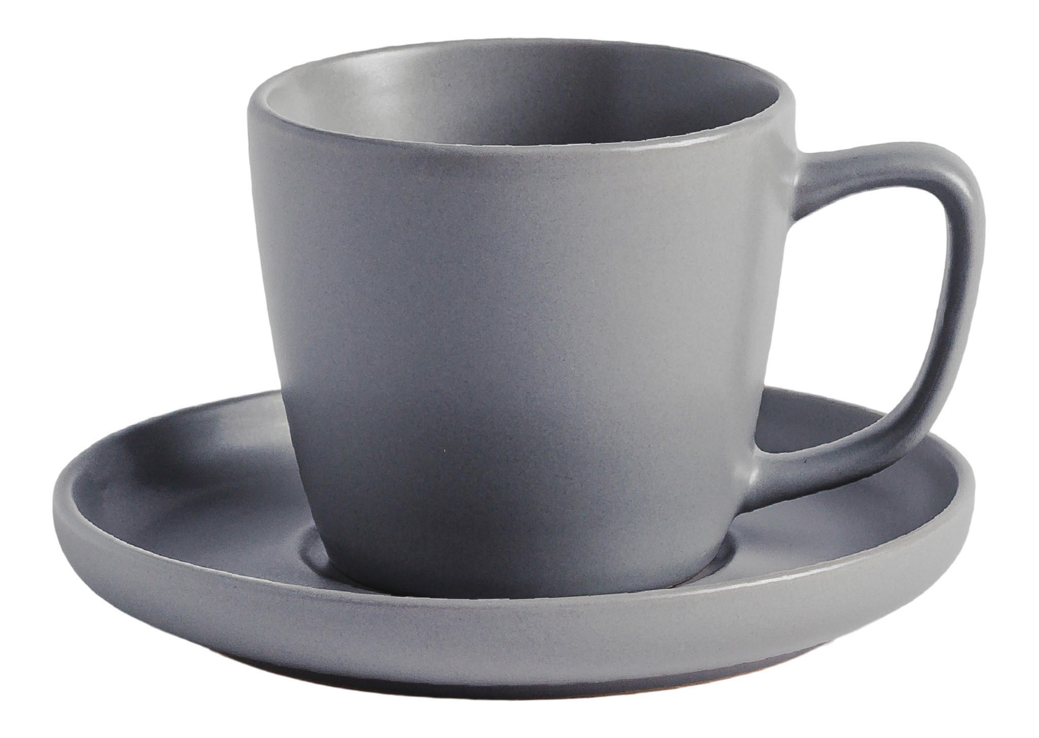TASSE MIT UNTERTASSE Kendrick - Hellgrau, Stein (0.22L) - home&you