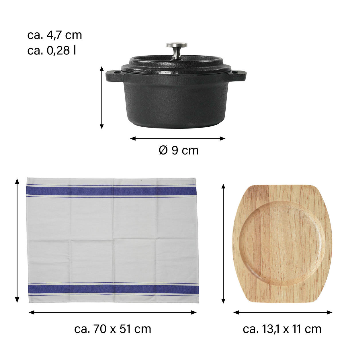 MINI Cocotte - Schwarz, Metall (9cm) - Stoneline