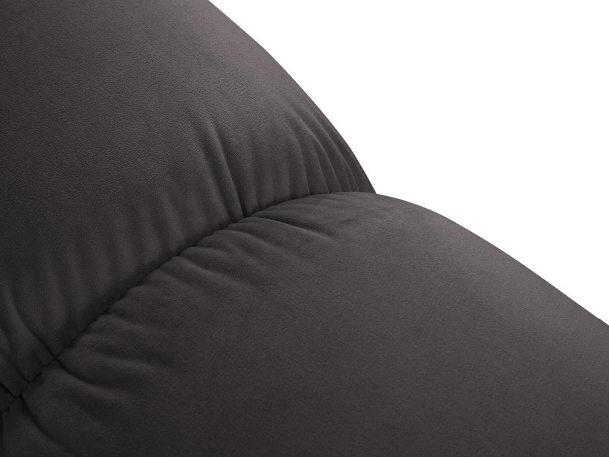 POUF Bellis aus Samt dunkelgrau - Dunkelgrau, Textil (94/39/94cm) - Micadoni