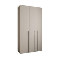 DREHTÜRENSCHRANK 245,5/130/50 3-türig - Kaschmir/Schwarz, Holz/Metall (130/245.5/50cm) - Abiks Möbel