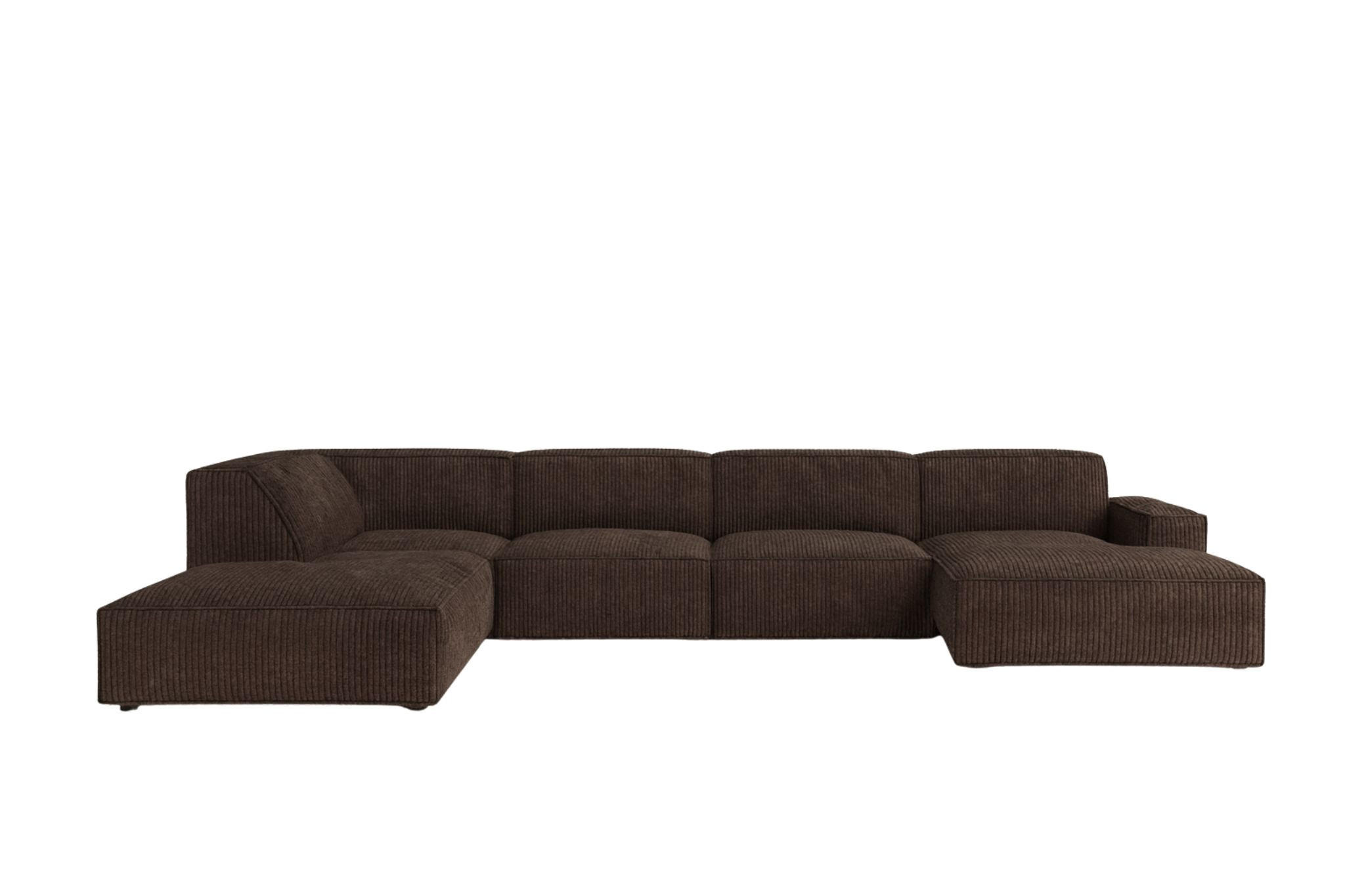 ECKSOFA Cursal V, Stoff Poso, Braun, Links - Braun, Holz (364/262cm) - Kaiser Möbel