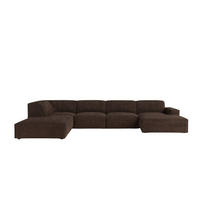 ECKSOFA Cursal V, Stoff Poso, Braun, Links - Braun, Holz (364/262cm) - Kaiser Möbel