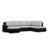 U-SOFA MIT SCHLAFFUNKTION FORESTA, Grau + Schwarz - Schwarz/Grau, Textil (300/89/200cm)