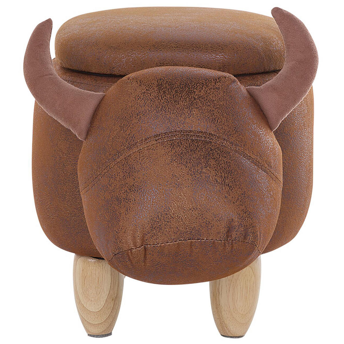 TIERHOCKER Cow 32/60/35 cm - Braun, Kunststoff/Textil (60/35/32cm) - Beliani