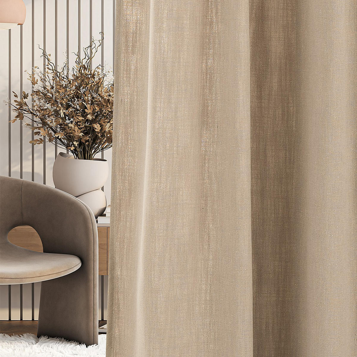 FERTIGVORHANG 140x280cm beige - Beige, Textil (140/280cm) - Dekoria