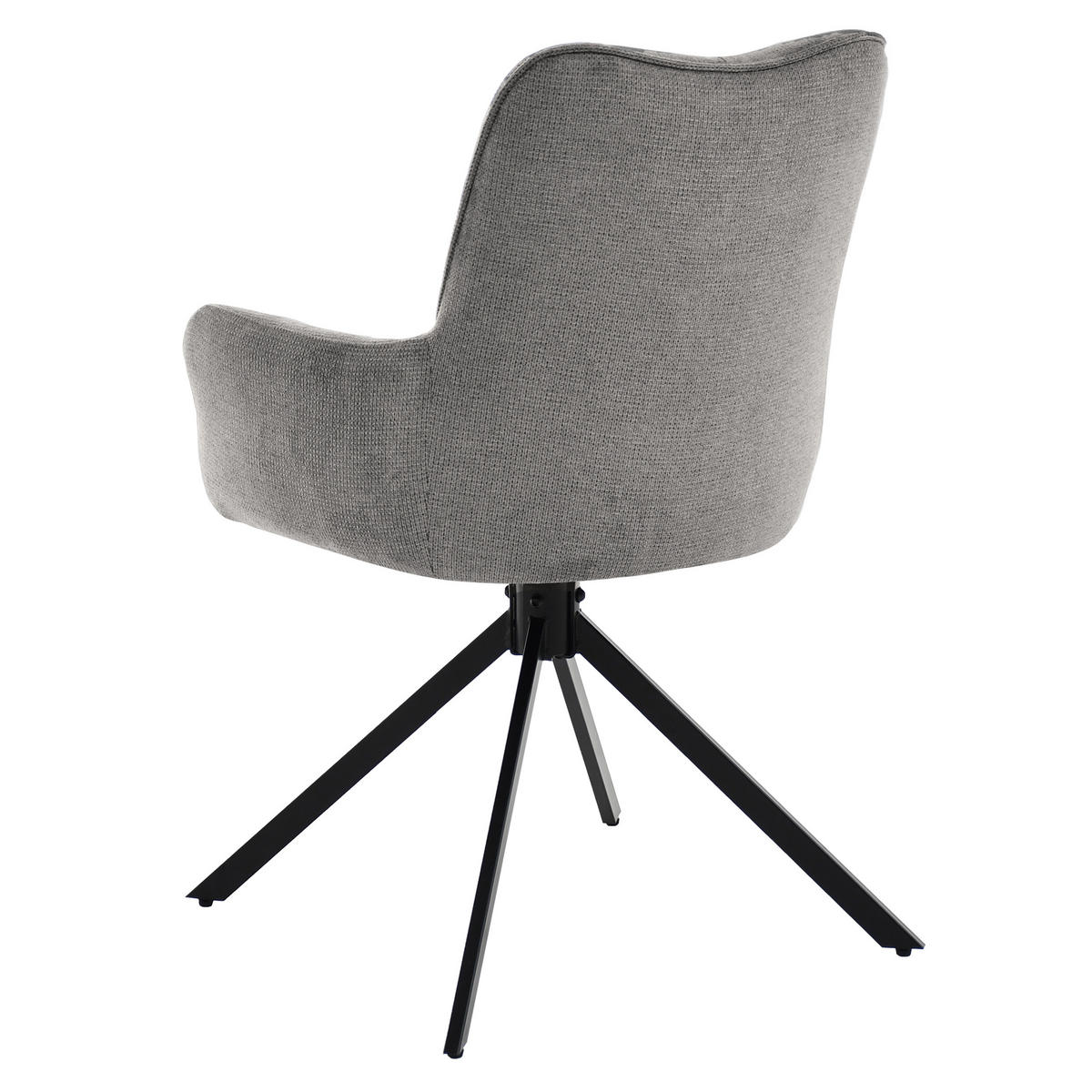 ARMLEHNENSTUHL Pecto mit Drehfunktion und schwarzem Metallgestell, Dunkelgrau - Dunkelgrau/Schwarz, Metall (43/93/55cm) - Beautysofa