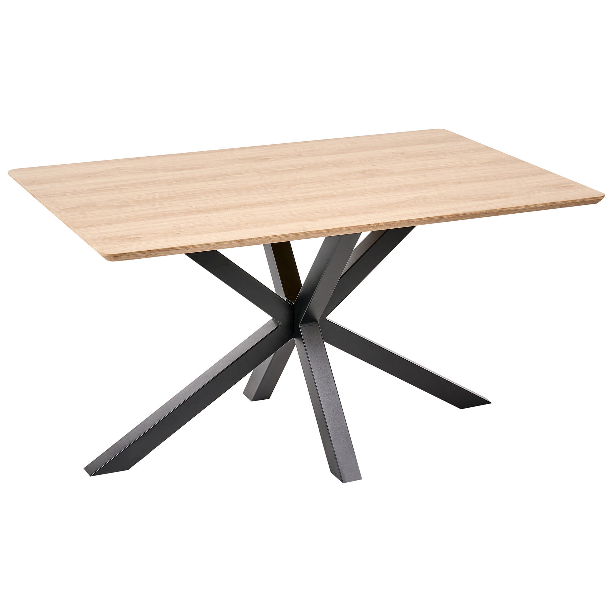 JÍDELNÍ STŮL 140/80/75 cm Světle hnědý, Černý Obdélníkový Spectra - světle hnědá, kompozitní dřevo (140/90/76cm) - Beliani