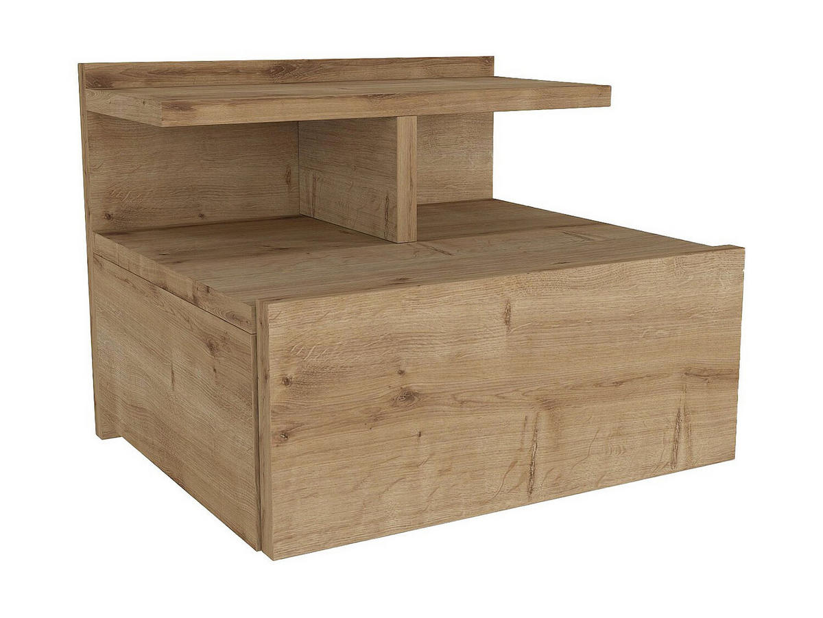 NACHTTISCH - 39.4cm x 35cm - Holzspan - naturfarben hell - AZELNO - Naturfarben, Holz (39.4/32/35cm) - Vente-Unique