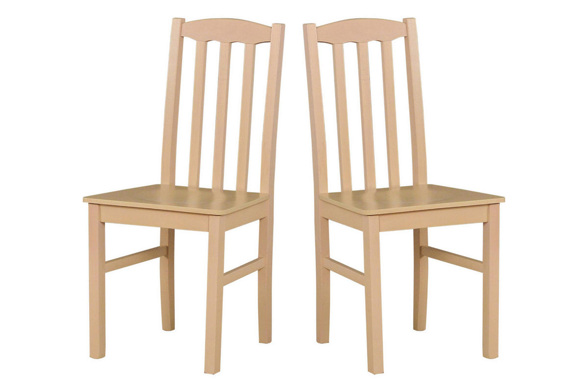 STUHL 2er Set BOS 12 D, sonoma - Sonoma Eiche, Holz (43/94/40cm) - Leaf Design