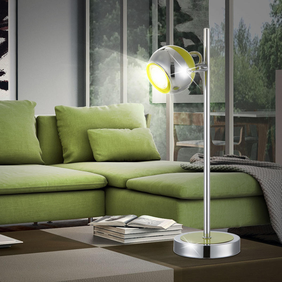 LED TISCHLEUCHTE Hulk Chrom Silber - Silberfarben, Metall (18.5/13/43cm) - Globo Lighting