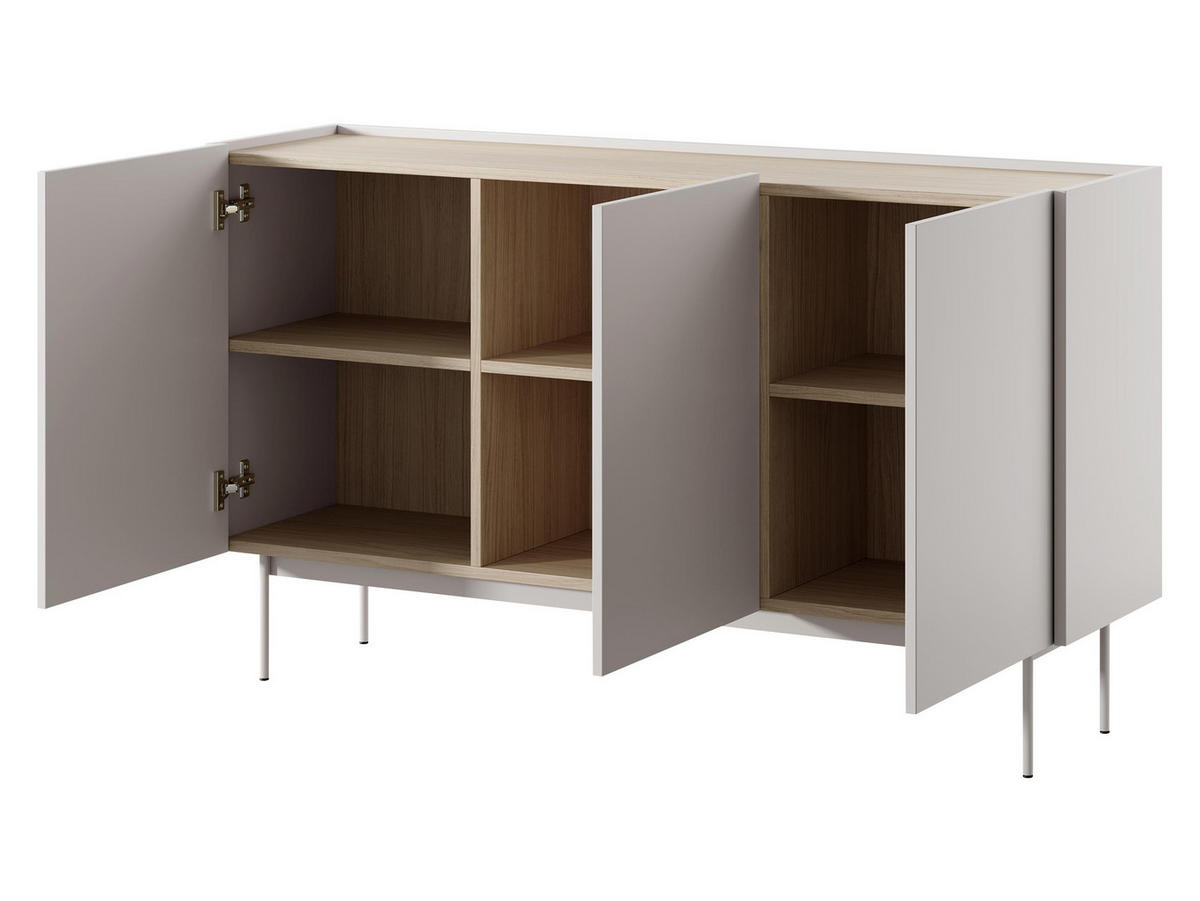 SIDEBOARD Color K144 - Creme, Holzwerkstoff/Metall (144/83/37cm) - MIRJAN24