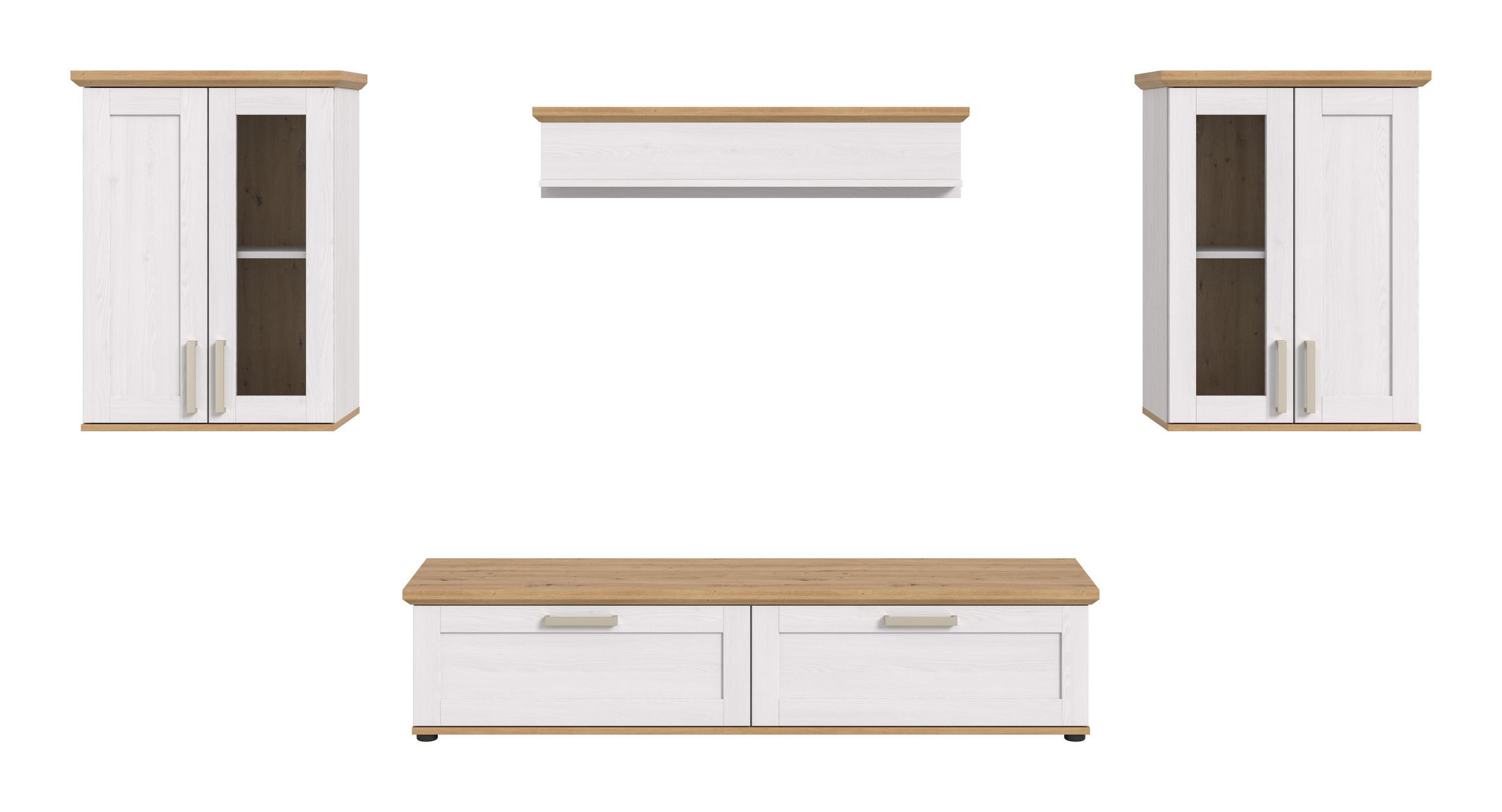 WOHNKOMBINATION VERONA (B/H/T: ca. 316/161/40 cm) in Sibiu Lärche Nachbildung/Sibiu Lärche Nachbildung - Lärchefarben, Holzwerkstoff (316/161/40cm)