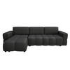 ECKSOFA LINKS Rastergewebe Anthrazitgrau 286cm - Dunkelgrau/Anthrazit, Textil (169/286cm) - Sia Home