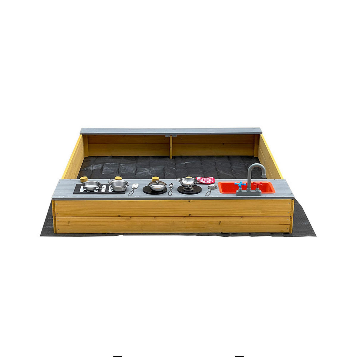 SANDKASTEN COOKY - Farbe: Holzfarbend - Braun, Holz (135/125/20cm) - Home Deluxe