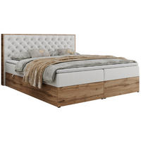 BOXBETT ALBERO 3 - 140/200 Weiß Kunstleder - H3 - Weiß, Holz/Textil (140/200cm) - MKS