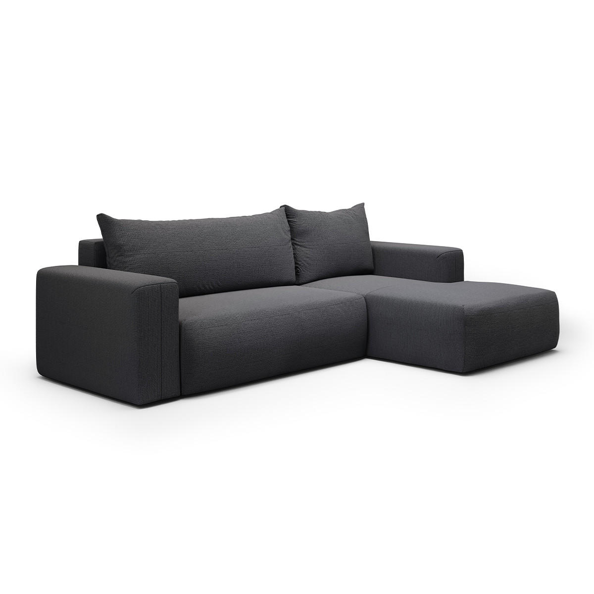 ECKSOFA Bliss 3 Sitzplätze Dunkelgrau - Grau, Holz (268/163cm) - Petits-meubles