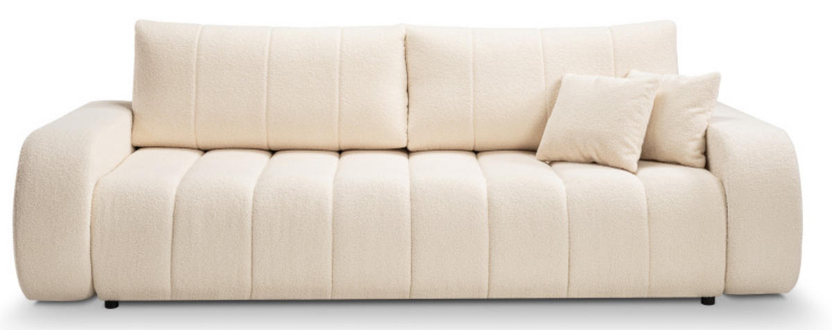 SOFA Creme ALOO Ausziehbar Mit Dekokissen - Beige, Textil (248/88/105cm) - Sepro Meble