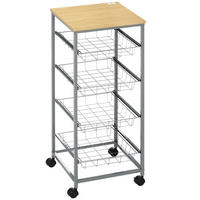 KÜCHENWAGEN, Stahl, MDF, Silber - Silberfarben, Metall (365/89/365cm) - HOMCOM