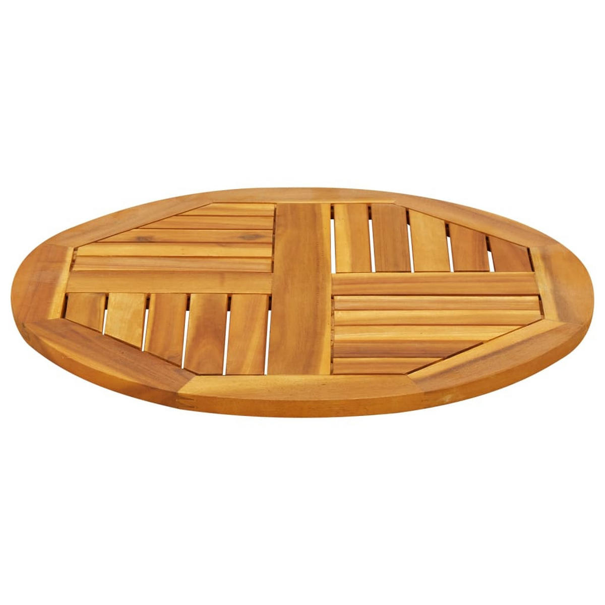 TISCHPLATTE Ø60/2 Cm Rund Massivholz Akazie - Braun, Holz (60/60/2cm) - vidaXL