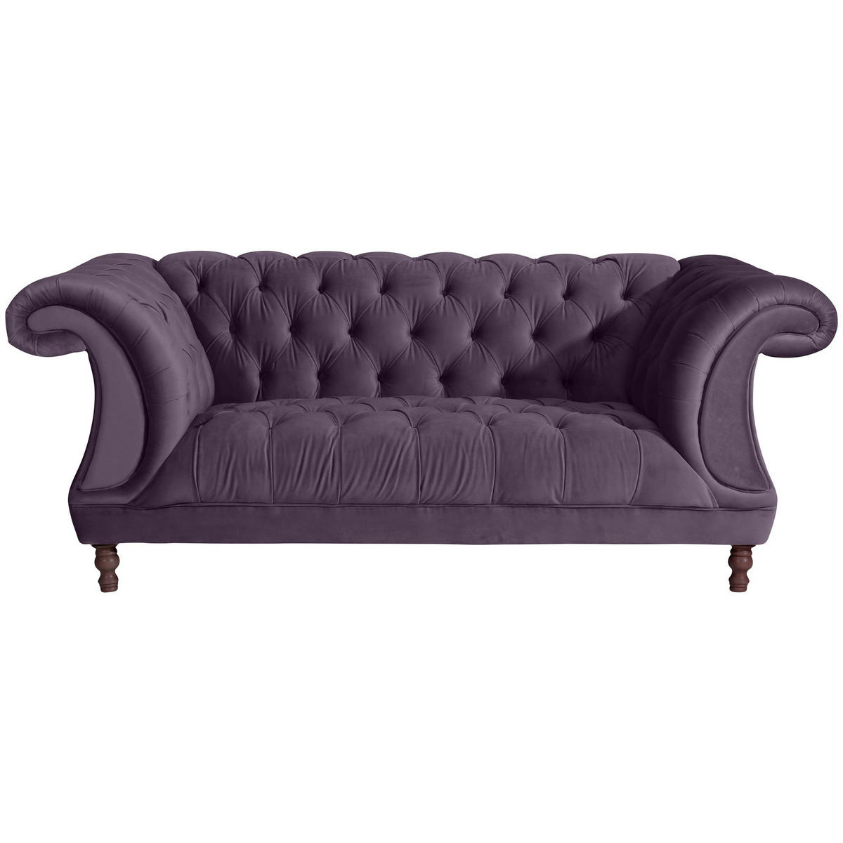 CHESTERFIELD Sofa 2-Sitzer Kaylin Samtvelours purple - Lila, Kunststoff (200/80/100cm) - 58aufmkessel