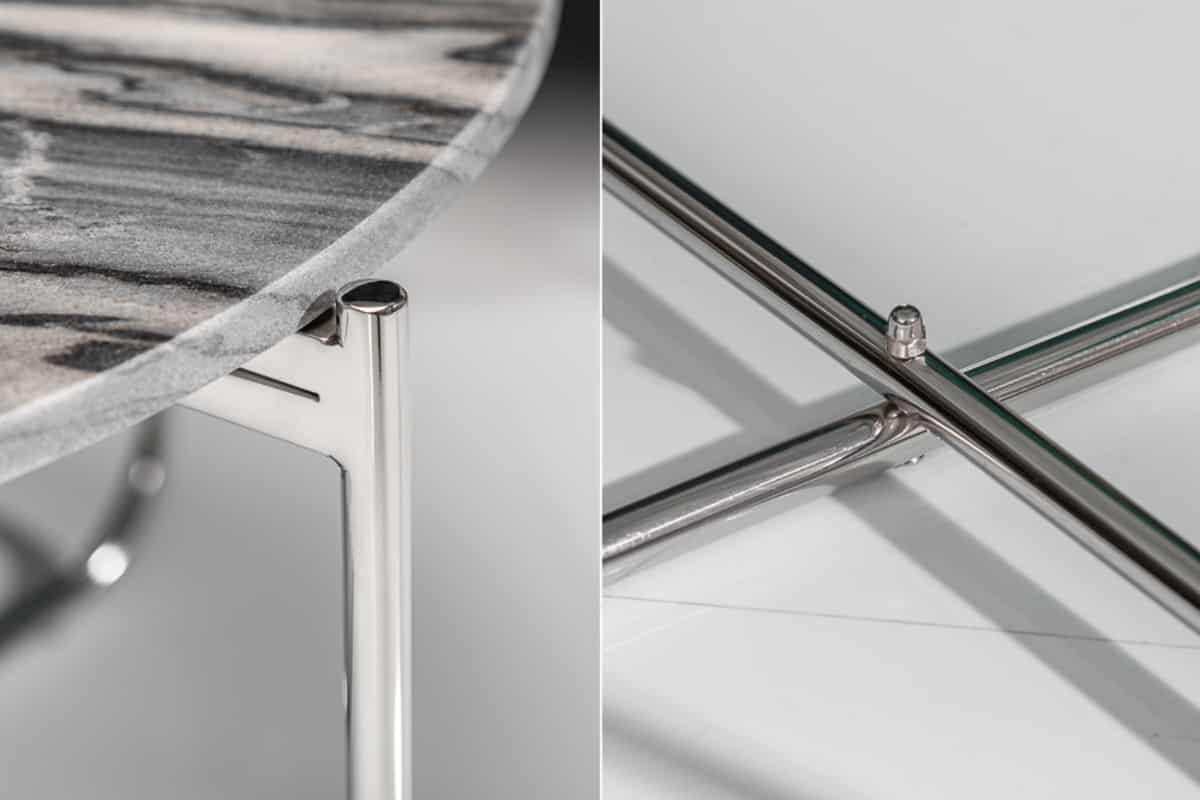 COUCHTISCH NOBLE Marmor rund Grau 62cm - Grau, Stein/Metall (62/62/33cm) - riess-ambiente