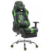 GAMINGSTUHL Lederlook schwarz/grün - Schwarz/Grün, Textil/Metall (70/125/58cm) - CLP