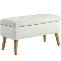 TRUHENBANK DE-16392 mit Stauraum und Samtbezug Creme - Creme, Textil (80/42/35cm) - ComfortXL