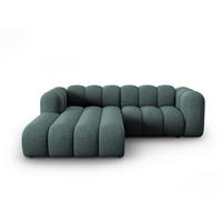 ECKSOFA modular links Lupine aus Chenille-Stoff petrol 3 Sitzplätze - Petrol, Textil (177/230cm) - Micadoni