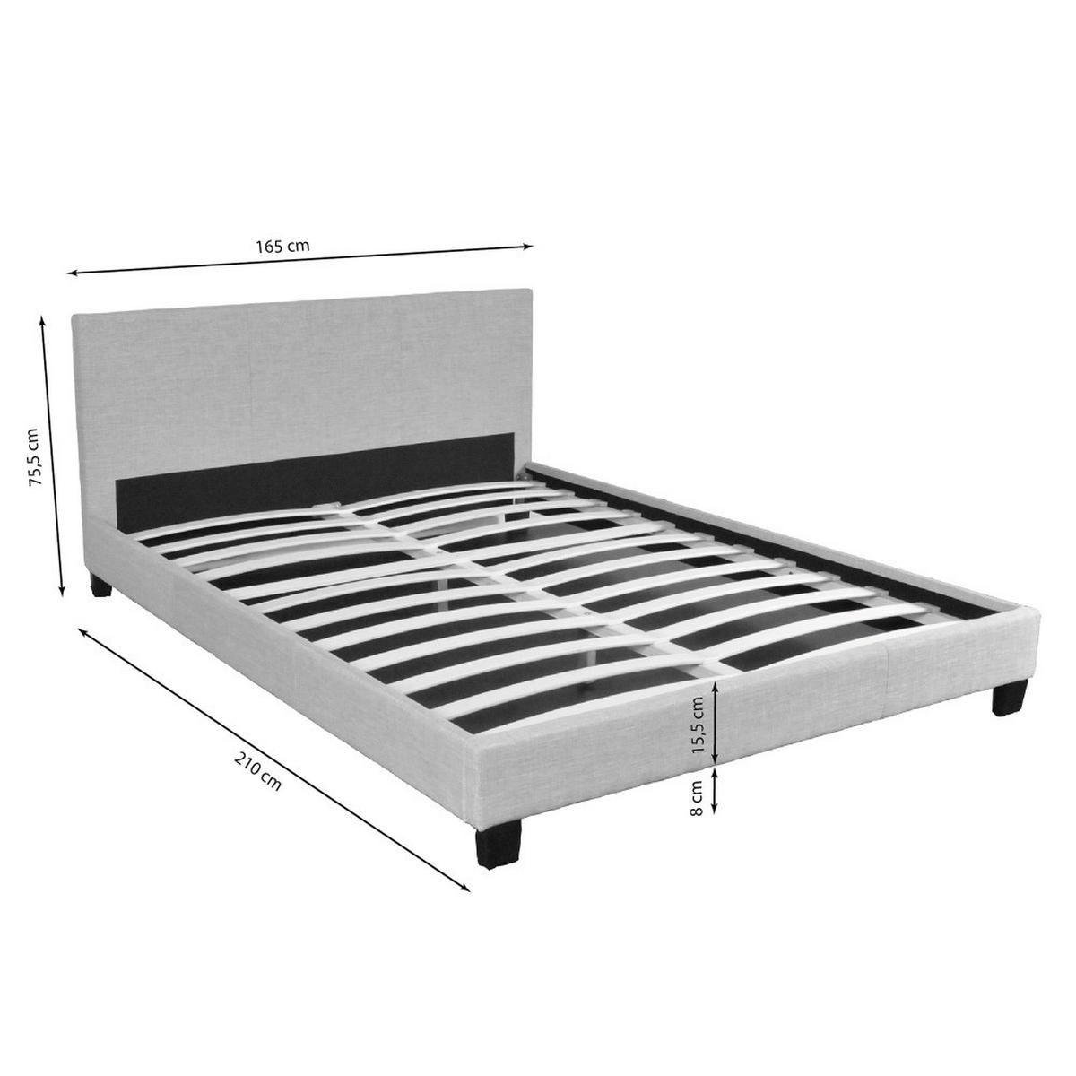 BETT DUBLIN mit Lattenrost/ Bett 140x200 - Hellgrau - Grau, Holzwerkstoff (140/200cm) - Weber Industries