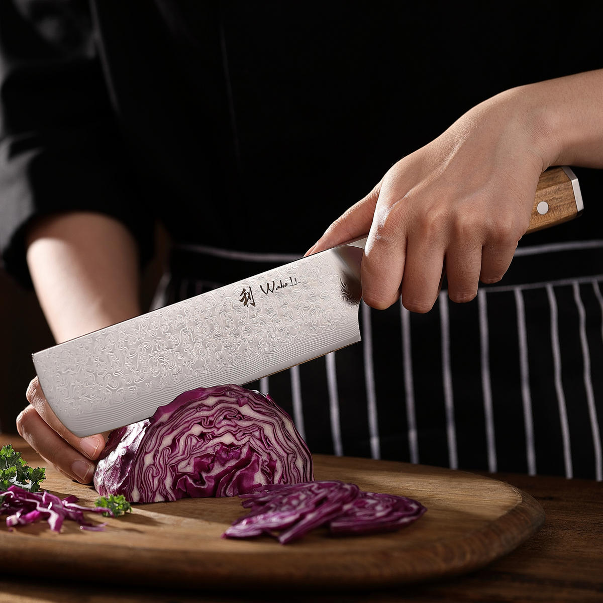 NAKIRIMESSER 17,5 cm - Braun, Metall (31cm) - Wakoli