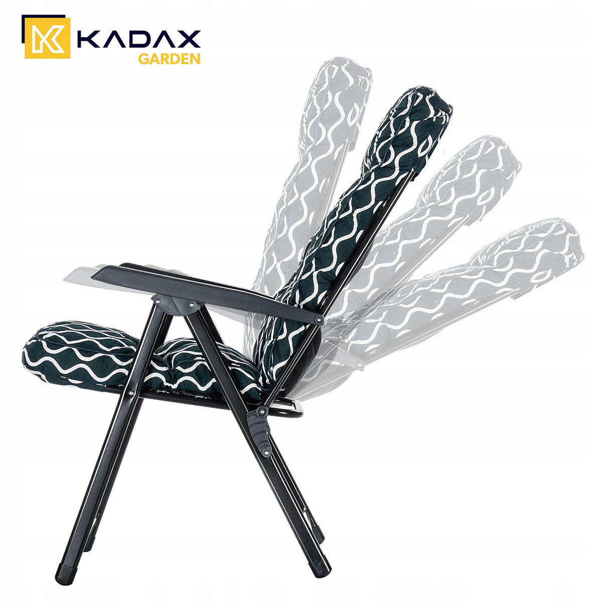 GARTENSESSEL 118 x 55 cm Grün - Weiß/Grün, Metall (55/118cm) - KADAX