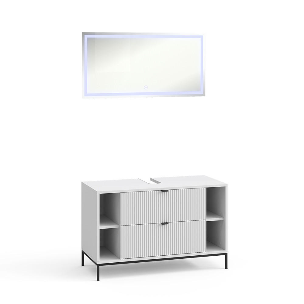 BADMÖBEL-SET Eliza Weiß 2 Teile - Weiß, Holzwerkstoff (100/63/45.1cm) - Vicco