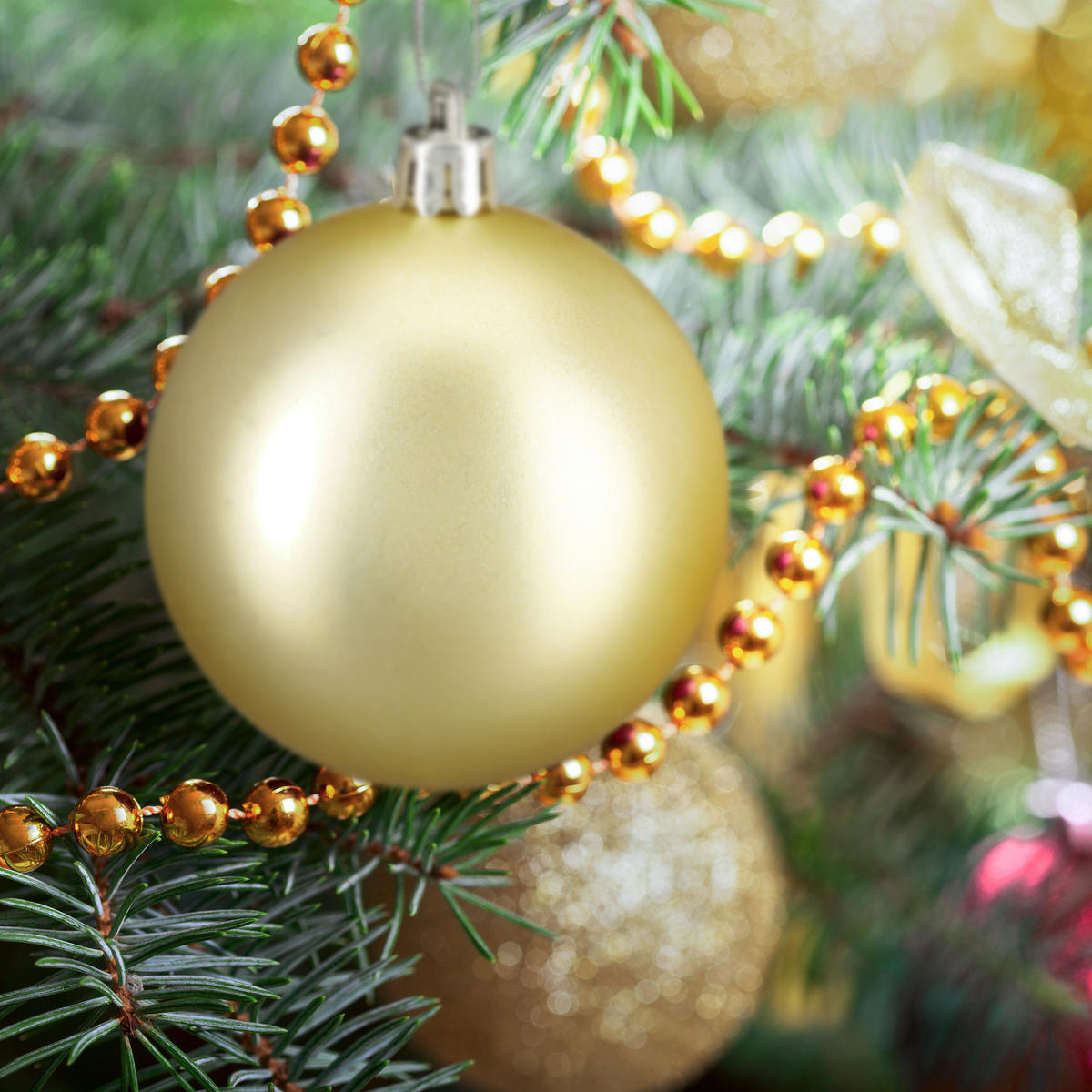 100XWEIHNACHTSKUGELN - Goldfarben, Kunststoff (6/7/6cm) - Relaxdays