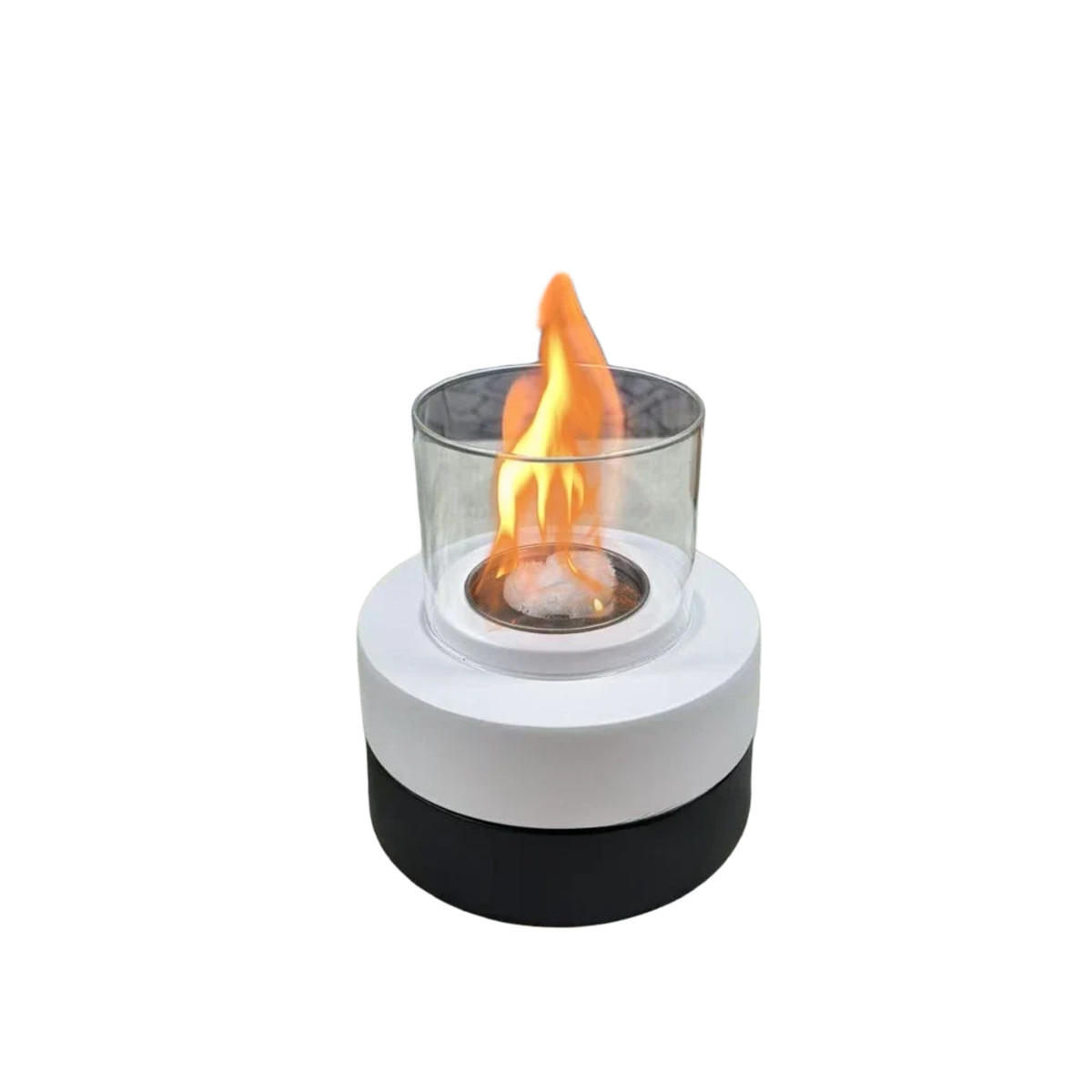 BIOETHANOL-KAMIN Weiß 15.2/15.2/16.3 cm - Schwarz, Metall (15.2/16.3/15.2cm) - Authentics