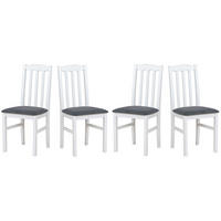 ESSZIMMERSTUHL 4x "BOS 12", weiss, hygge 96, - Beige/Buchefarben, Holz (43/94/40cm) - Leaf Design