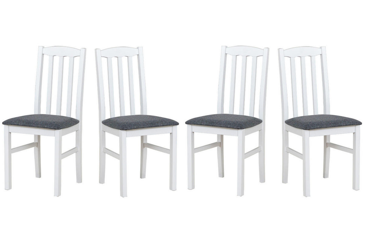 ESSZIMMERSTUHL 4x "BOS 12", weiss, hygge 96, - Beige/Buchefarben, Holz (43/94/40cm) - Leaf Design