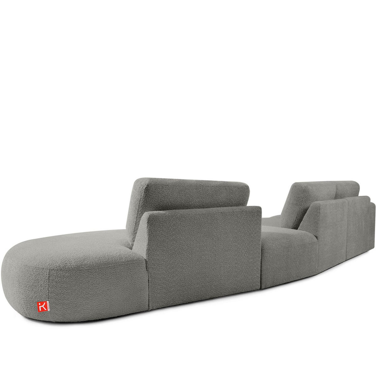 5-SITZER ECKSOFA ZUCCO Boucle rechts, Grau - Grau, Textil (430/84/105cm) - KONSIMO®