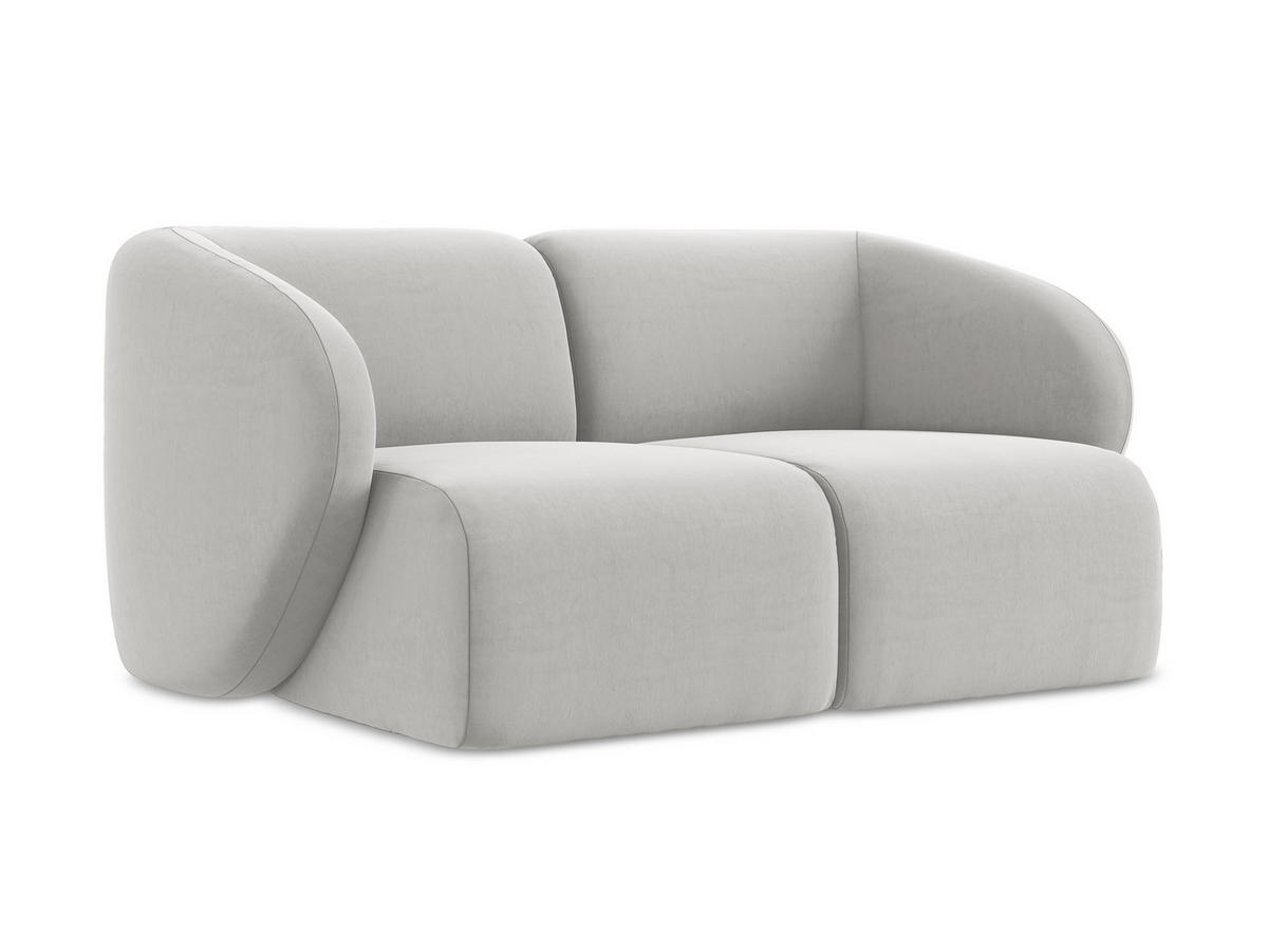 2-SITZER-SOFA Samt Stoff Grau - Silberfarben/Schwarz, Holzwerkstoff/Kunststoff (174/75/94cm) - Makamii