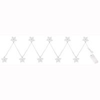 LED LICHTERKETTE Sternen-Design Silber - Silberfarben, Metall (165/5.5/1.5cm) - Globo Lighting