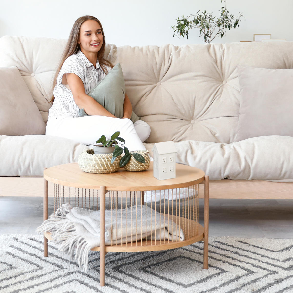 TEELICHTHAUS - Weiß, Keramik (12cm) - Relaxdays