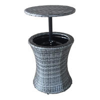 GARTENTISCH Yann mit Getränkekühler Terrassentisch - Dunkelgrau, Kunststoff (45/45/85cm) - DELUKE