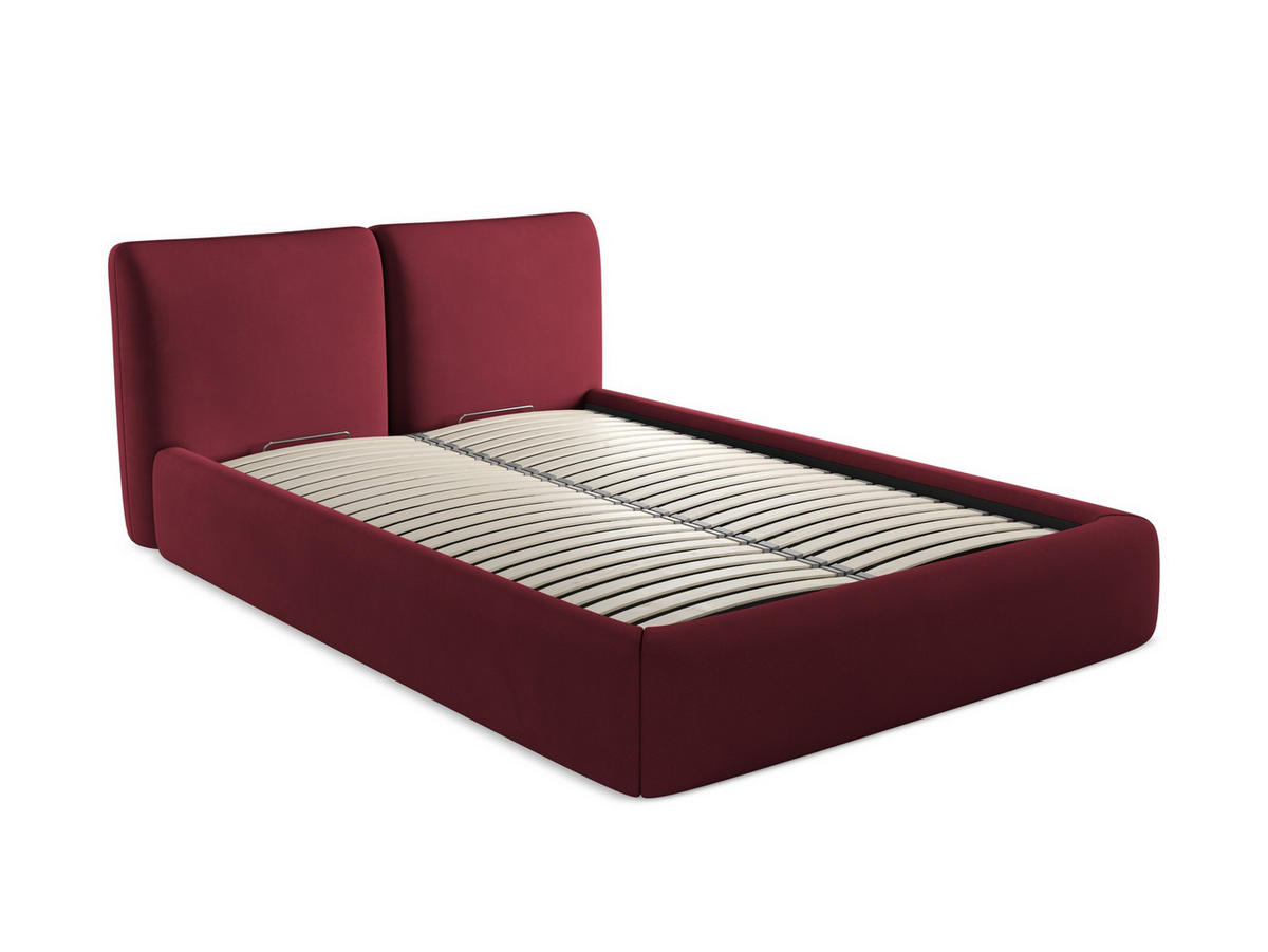 POLSTERBETT mit Bettkasten und Lattenrost 160x228 Rot - Rot/Weinrot, Kunststoff/Textil (140/200cm) - Makamii